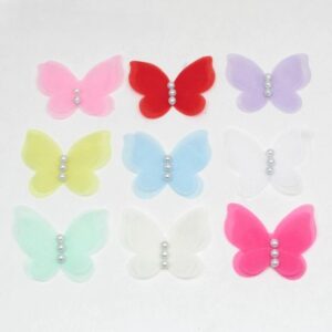Borboleta de Organza (Asa Simples) 3 Perolas - Unidade
